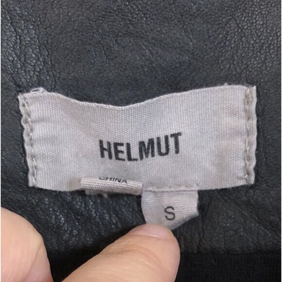 $795 Helmut Lang Lamb Leather Moto Jacket Womens S Black Asymmetrical Zip Edgy - Picture 3 of 9